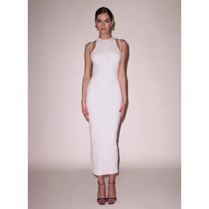 Fleur du Mal Strappy Ribbed Maxi Dress - Ecru - M